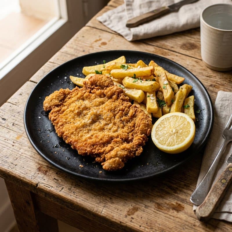 Escalope de cerdo empanado