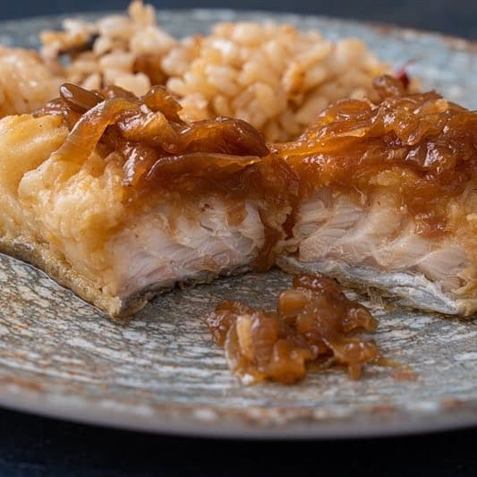Bacalao salsa cebolla