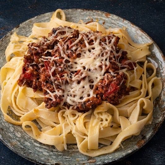 Tallarines con carne