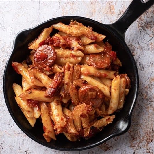 Macarrones con chorizo